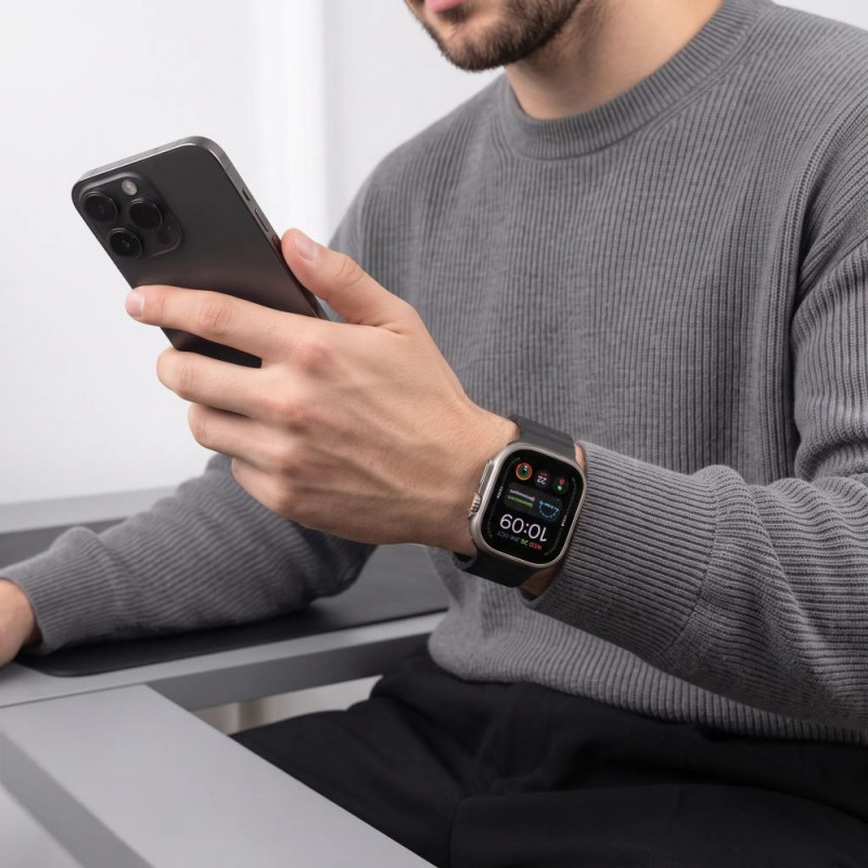 Tech-Protect Silicone Line Apple Watch 8 / 9 / 10 / 11 / 12 / SE / Ultra 44/45/46/49 mm band, zwart