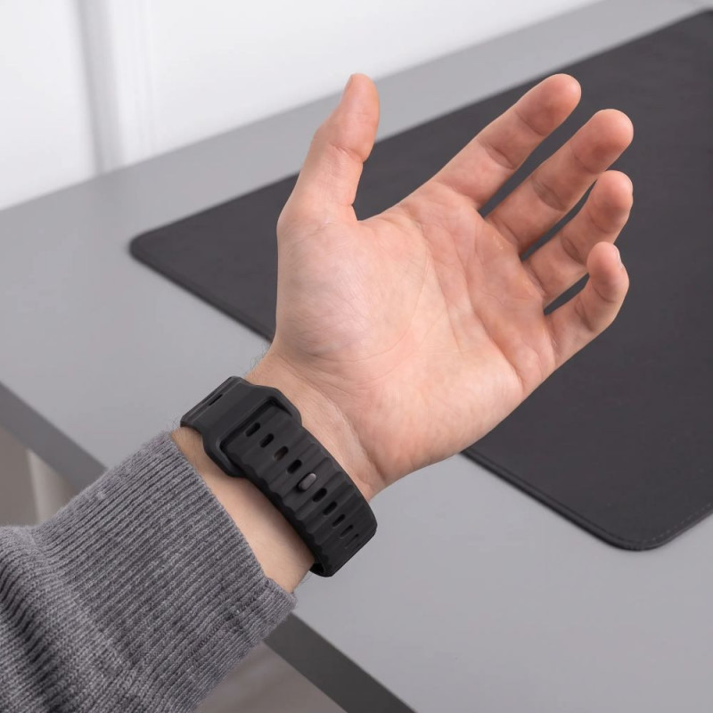 Tech-Protect Silicone Line Apple Watch 8 / 9 / 10 / 11 / 12 / SE / Ultra 44/45/46/49 mm band, zwart