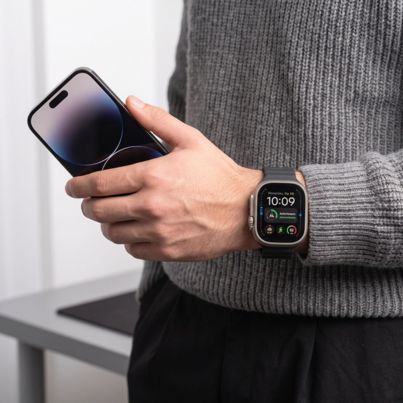 Tech-Protect Silicone Line Apple Watch 8 / 9 / 10 / 11 / 12 / SE / Ultra 44/45/46/49 mm band, zwart