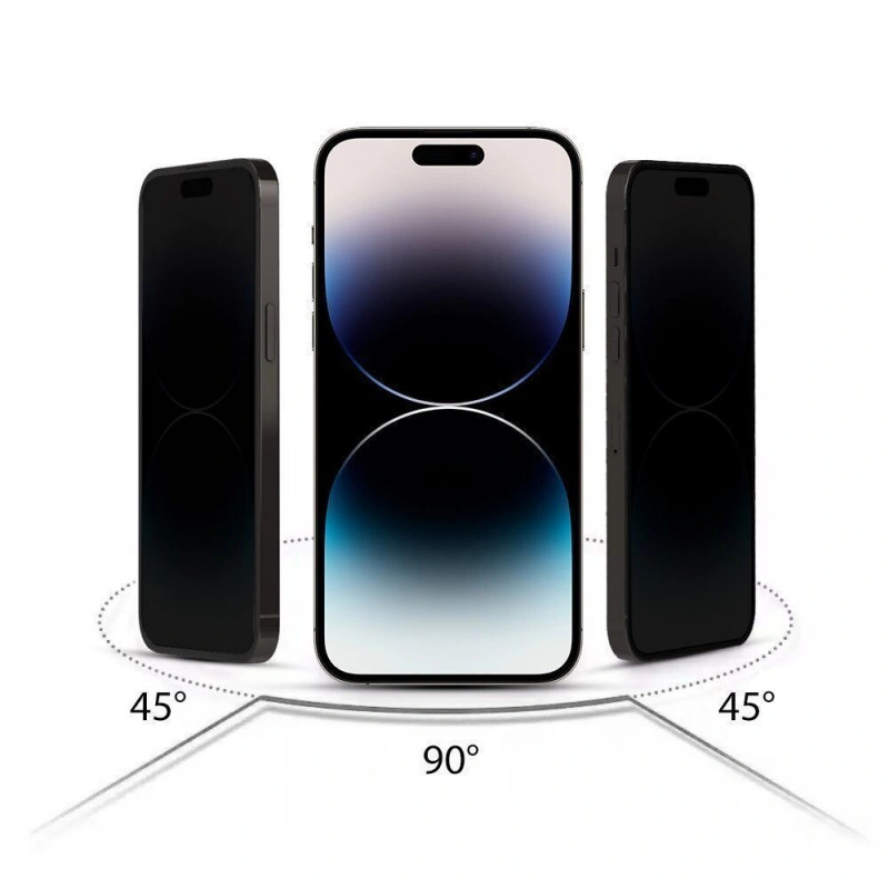 Tech-Protect Anti Spy Glass Pro+ privacy gehard glas voor Apple iPhone 17e / 16e / 14 / 13 Pro / 13 (2 stuks), zwart