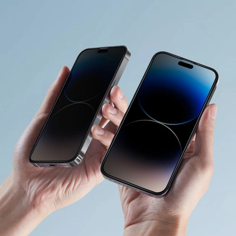 Tech-Protect Anti Spy Glass Pro+ privacy gehard glas voor Apple iPhone 17e / 16e / 14 / 13 Pro / 13 (2 stuks), zwart