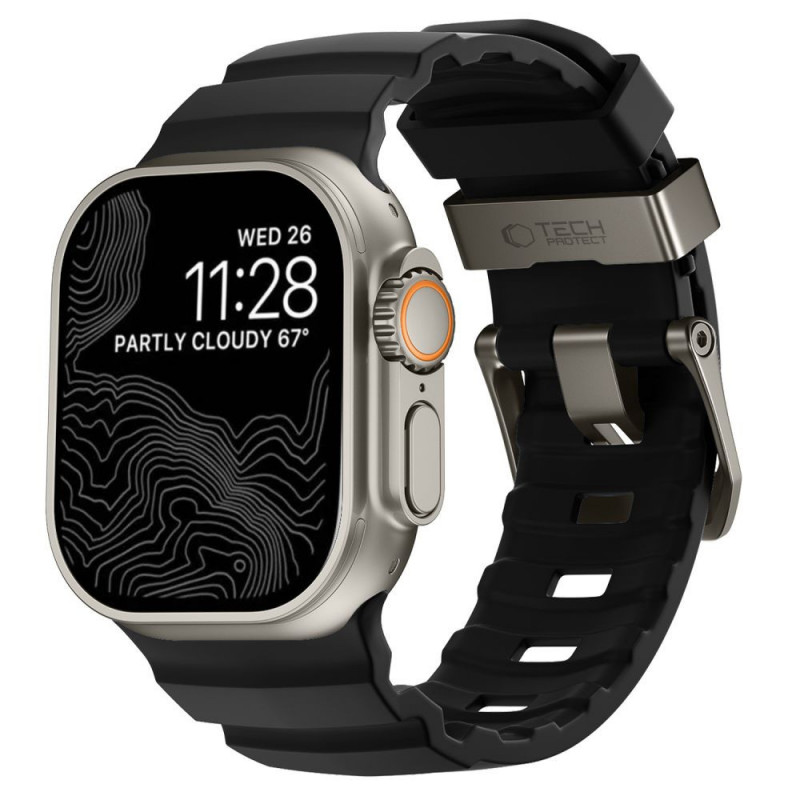 Tech-Protect Motion Apple Watch 8 / 9 / 10 / 11 / 12 / SE / Ultra 44/45/46/49 mm band, zwart