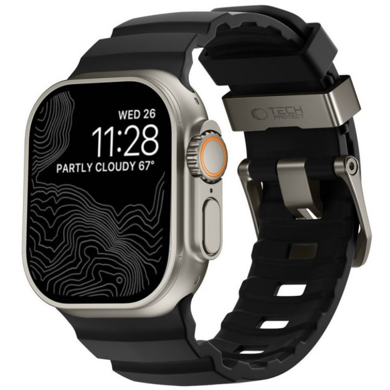Tech-Protect Motion Apple Watch 8 / 9 / 10 / 11 / 12 / SE / Ultra 44/45/46/49 mm band, zwart