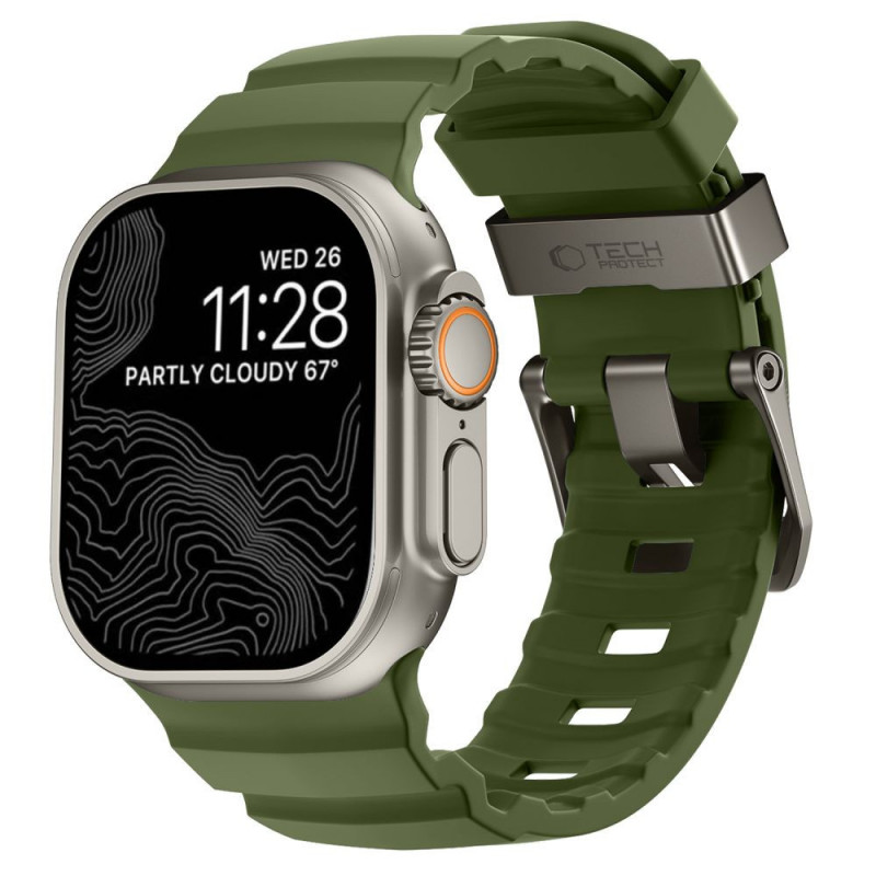 Tech-Protect Motion Apple Watch 8 / 9 / 10 / 11 / 12 / SE / Ultra 44/45/46/49 mm band, Tactisch groen