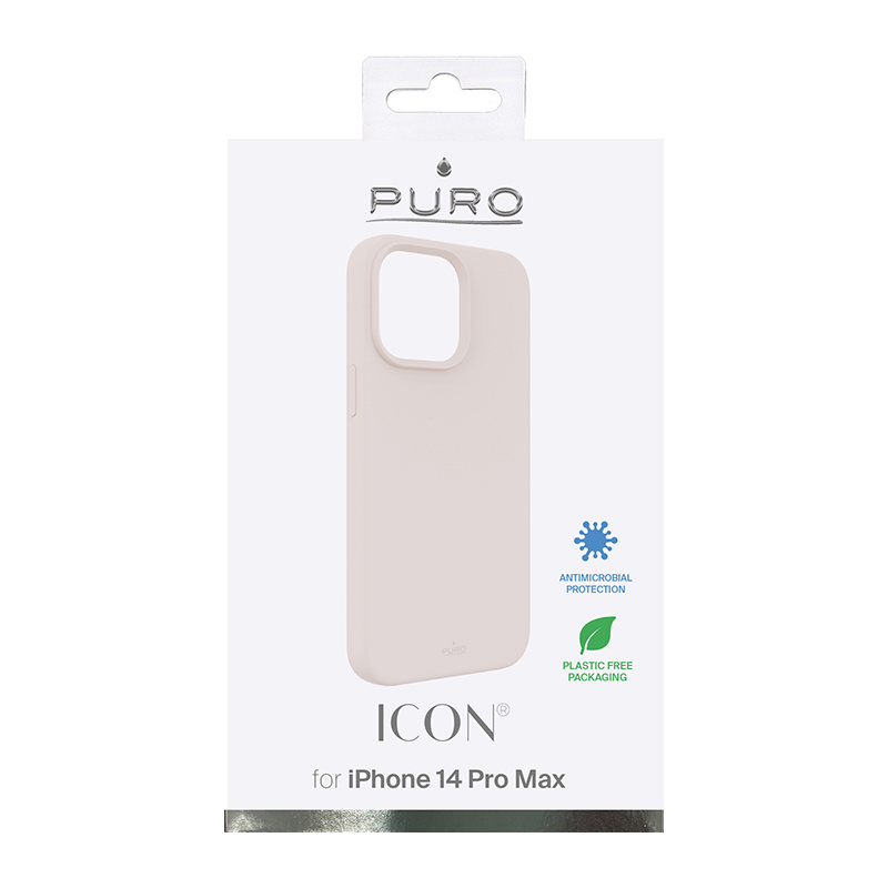 Puro ICON Antimicrobial-hoesje voor Apple iPhone 14 Pro Max, roze zand