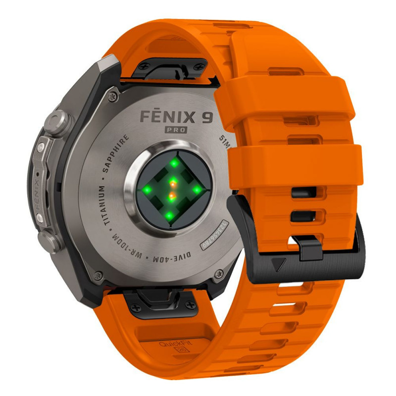 Tech-Protect Siliconen band voor Garmin Fenix 5 / 6 / 6 Pro / 7 / 8 / 8 Pro / E / 9 / 9 Pro 51 mm, Signal Orange
