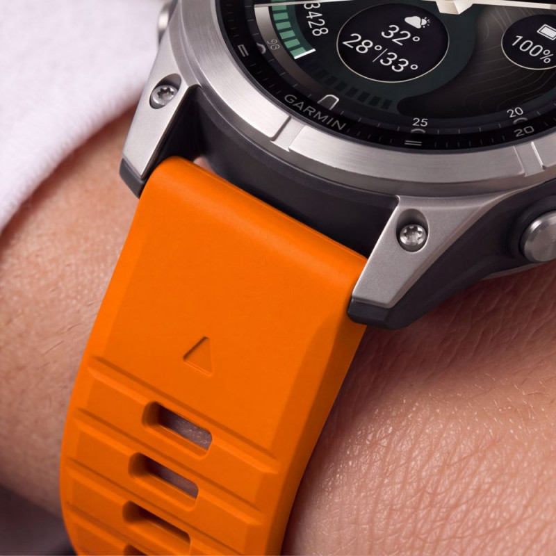 Tech-Protect Siliconen band voor Garmin Fenix 5 / 6 / 6 Pro / 7 / 8 / 8 Pro / E / 9 / 9 Pro 51 mm, Signal Orange
