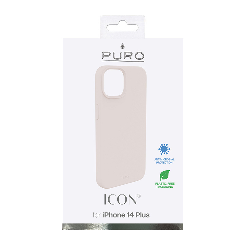 Puro ICON Antimicrobial-hoesje voor Apple iPhone 14 Plus / 15 Plus, roze zand