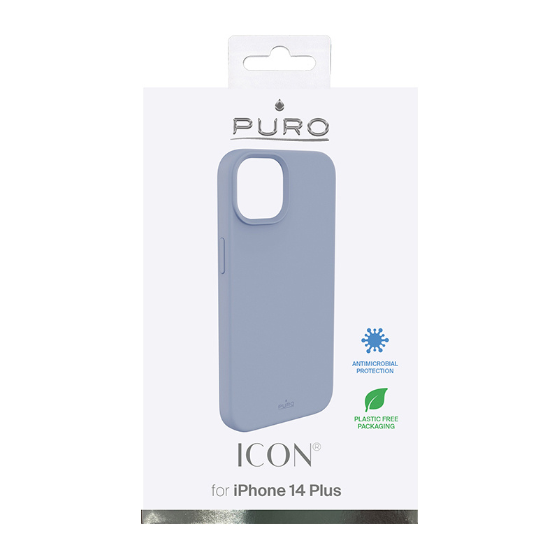 Puro ICON Antimicrobial-hoesje voor Apple iPhone 14 Plus / 15 Plus, sierrablauw