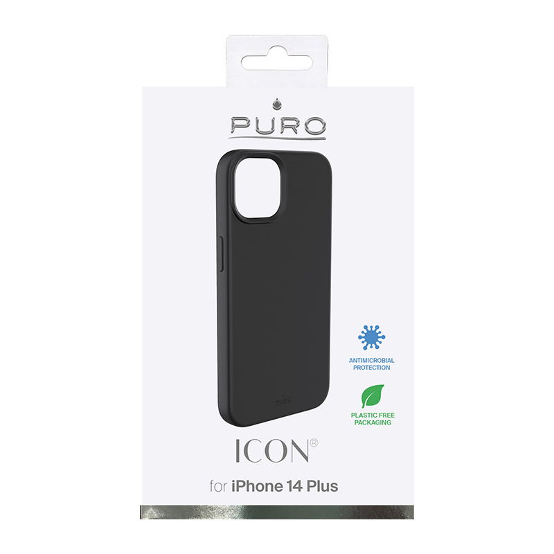 Puro ICON Antimicrobial-hoesje voor Apple iPhone 14 Plus / 15 Plus, zwart