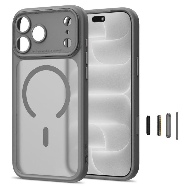 Tech-Protect MagPeak MagSafe CC Apple iPhone 17 Pro / 18 Pro hoesje THP6116, mat titanium