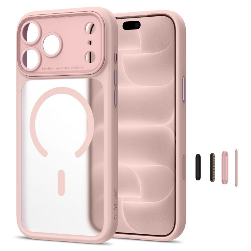 Tech-Protect MagPeak MagSafe CC Apple iPhone 17 Pro / 18 Pro hoesje THP6114, mat roze