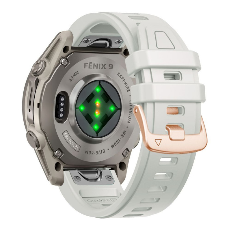 Tech-Protect siliconen horlogeband voor Garmin Fenix 5s / 5s Plus / 6s / 6s Pro / 7s / 8 / 9 / 9 Pro 43 mm, Fog Grey