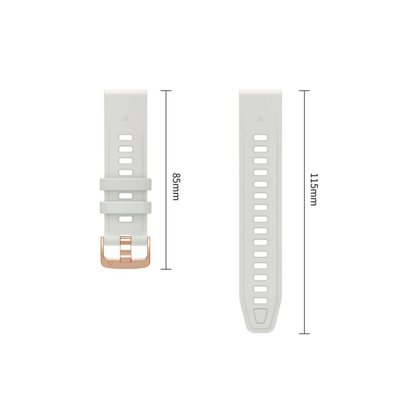 Tech-Protect siliconen horlogeband voor Garmin Fenix 5s / 5s Plus / 6s / 6s Pro / 7s / 8 / 9 / 9 Pro 43 mm, Fog Grey