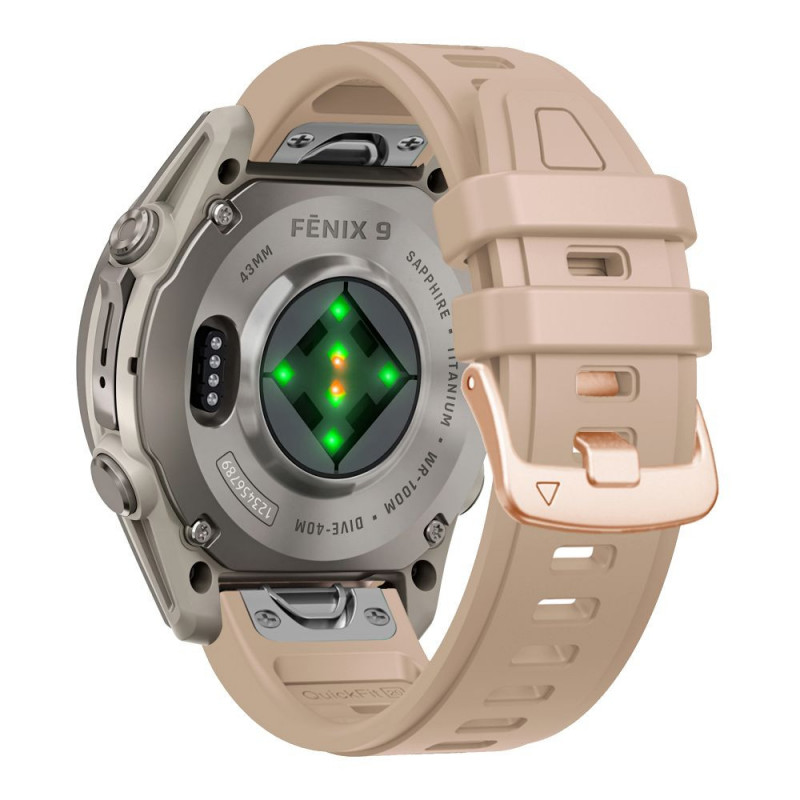 Tech-Protect siliconen horlogeband voor Garmin Fenix 5s / 5s Plus / 6s / 6s Pro / 7s / 8 / 9 / 9 Pro 43 mm, walnoot
