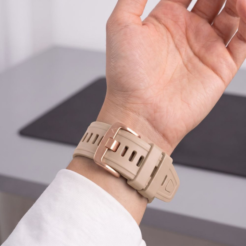 Tech-Protect siliconen horlogeband voor Garmin Fenix 5s / 5s Plus / 6s / 6s Pro / 7s / 8 / 9 / 9 Pro 43 mm, walnoot