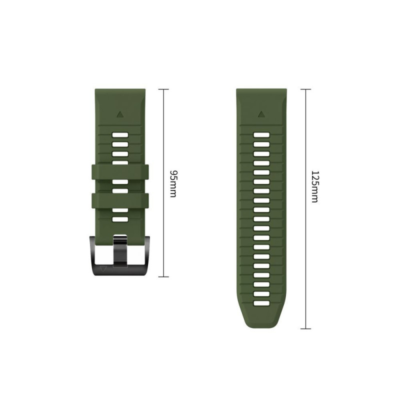 Tech-Protect siliconen horlogeband voor Garmin Fenix 5 / 6 / 6 Pro / 7 / 8 / 8 Pro / E / 9 / 9 Pro 47 mm, legergroen