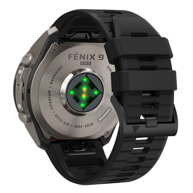 Tech-Protect siliconen horlogeband voor Garmin Fenix 5 / 6 / 6 Pro / 7 / 8 / 8 Pro / E / 9 / 9 Pro 47 mm, Obsidian Black