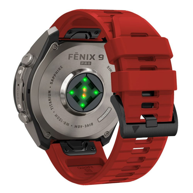 Tech-Protect siliconen horlogeband voor Garmin Fenix 5 / 6 / 6 Pro / 7 / 8 / 8 Pro / E / 9 / 9 Pro 51 mm, Crimson Red