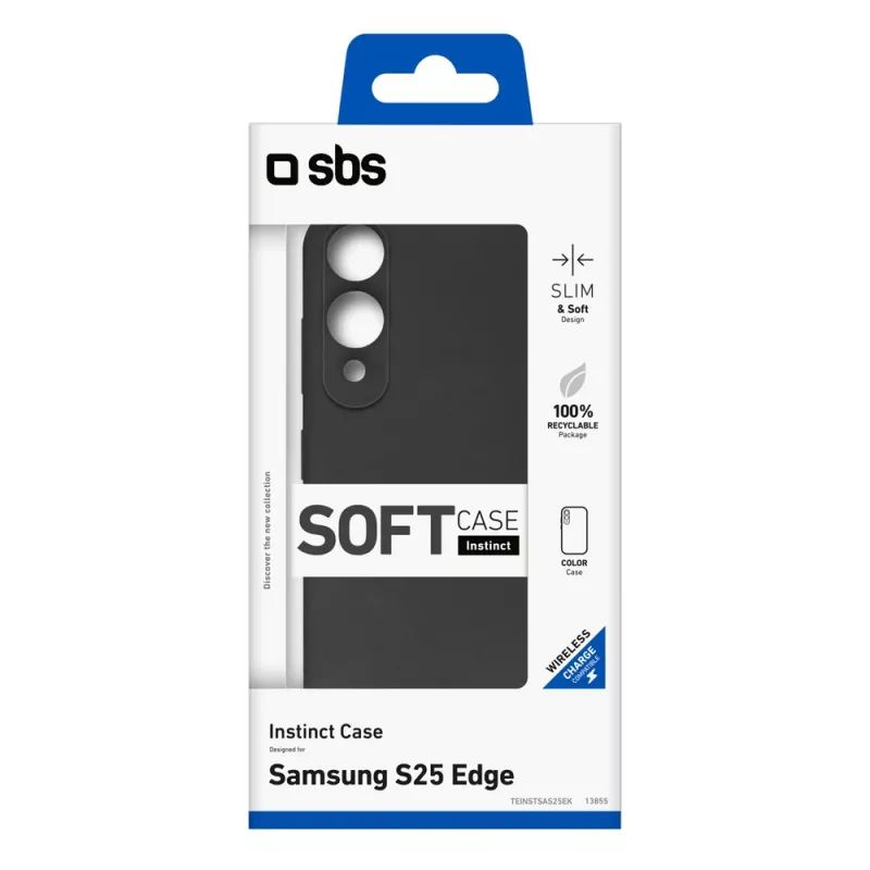 SBS Instinct-hoesje voor Samsung Galaxy S25 Edge, zwart