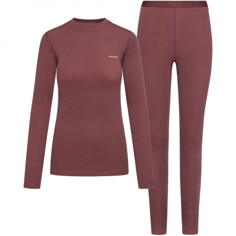 Viking Meriboo Lady Set Merino basislaagset voor dames, roze, M