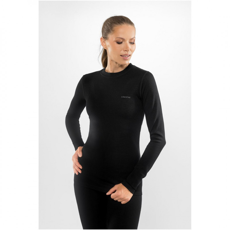 Viking Meriboo Lady Set Merino dames baselayer set, zwart, L