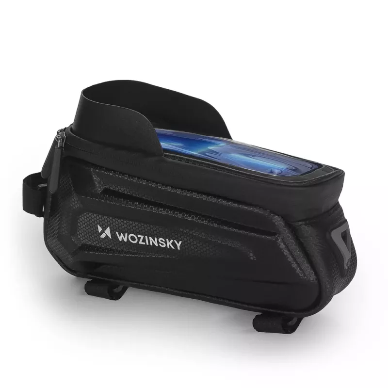 Wozinsky WBB28BK fietsframetas met telefoonhoesje, 1,7 L, zwart
