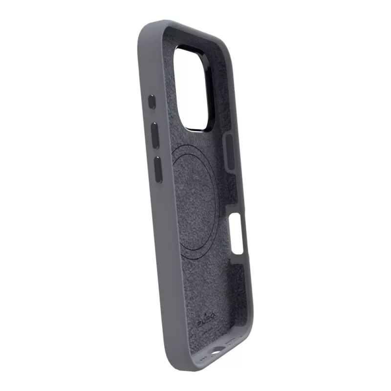 Puro Icon Mag Pro MagSafe-siliconehoesje voor iPhone 16 Pro Max, donkergrijs