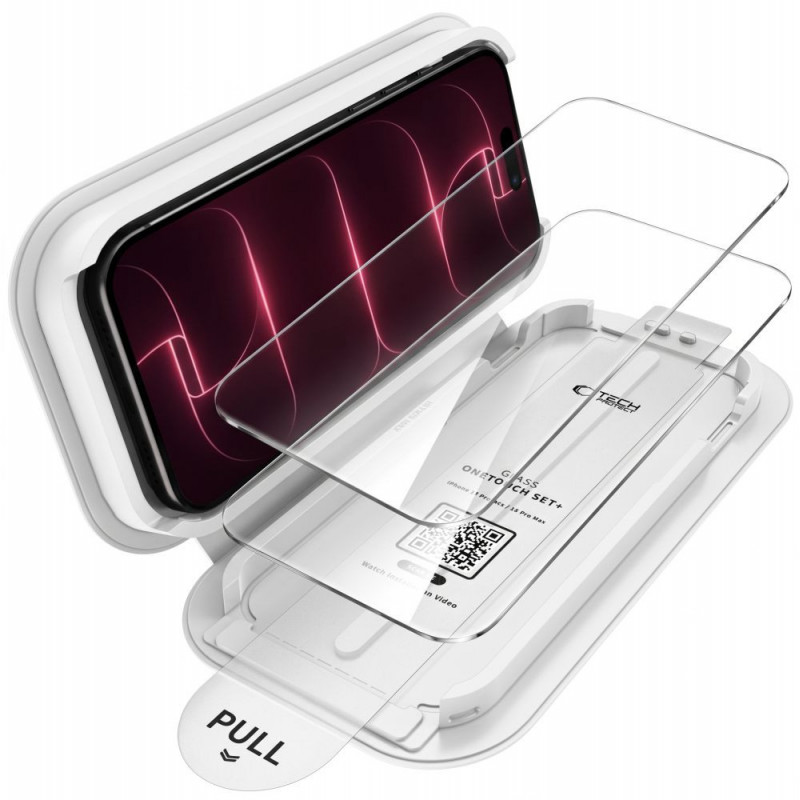 Tech-Protect OneTouch Set+ gehard glas voor Apple iPhone 17 Pro / 18 Pro, transparant (2 stuks)