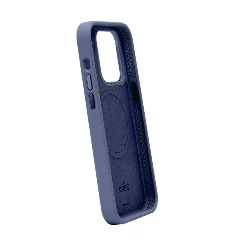 Puro Icon Mag Pro MagSafe-siliconehoesje voor Apple iPhone 15 Pro Max, donkerblauw