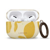 Tech-Protect Lamano-hoesje voor Apple AirPods Pro 3 met karabijnhaak, Lemon Haze (geel en wit)