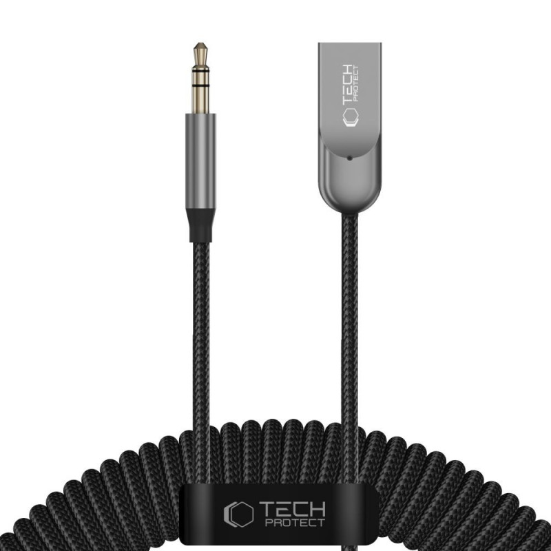 Tech-Protect Ultraboost AU04 Bluetooth 6.0 audio-adapter met AUX 3,5 mm, grijs