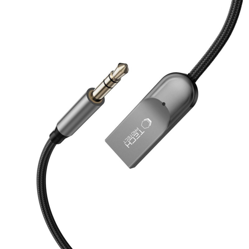 Tech-Protect Ultraboost AU04 Bluetooth 6.0 audio-adapter met AUX 3,5 mm, grijs