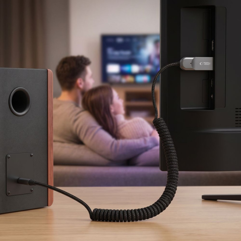 Tech-Protect Ultraboost AU04 Bluetooth 6.0 audio-adapter met AUX 3,5 mm, grijs