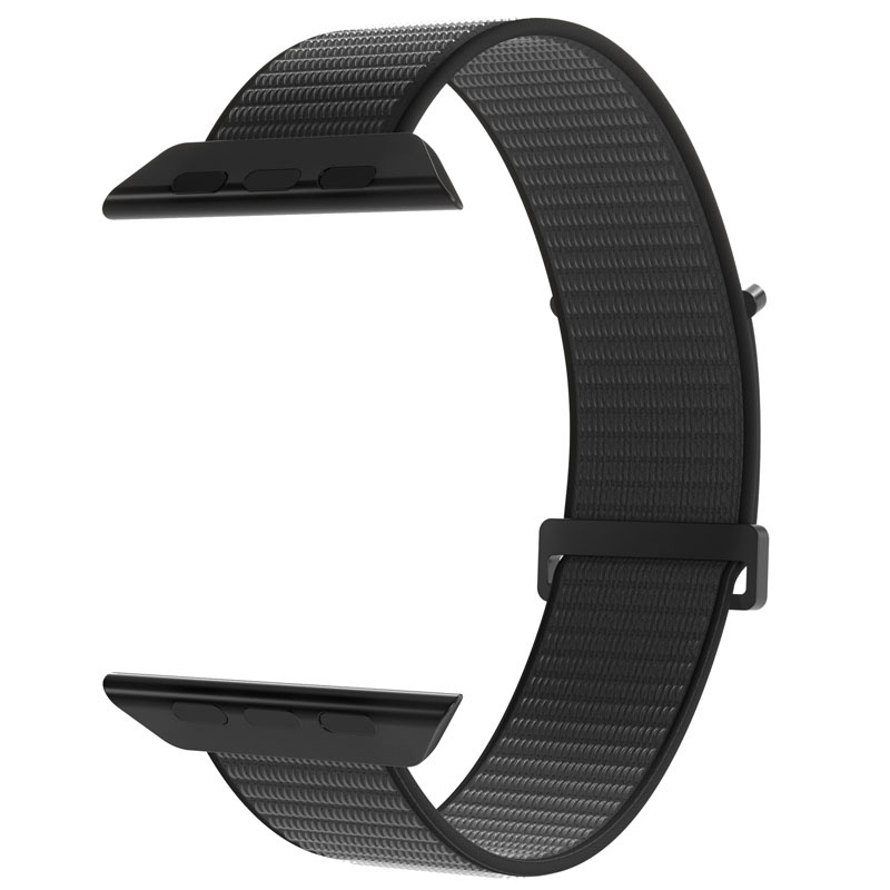 Puro nylon sportband PUR643 voor Apple Watch 40/41/42 mm, zwart