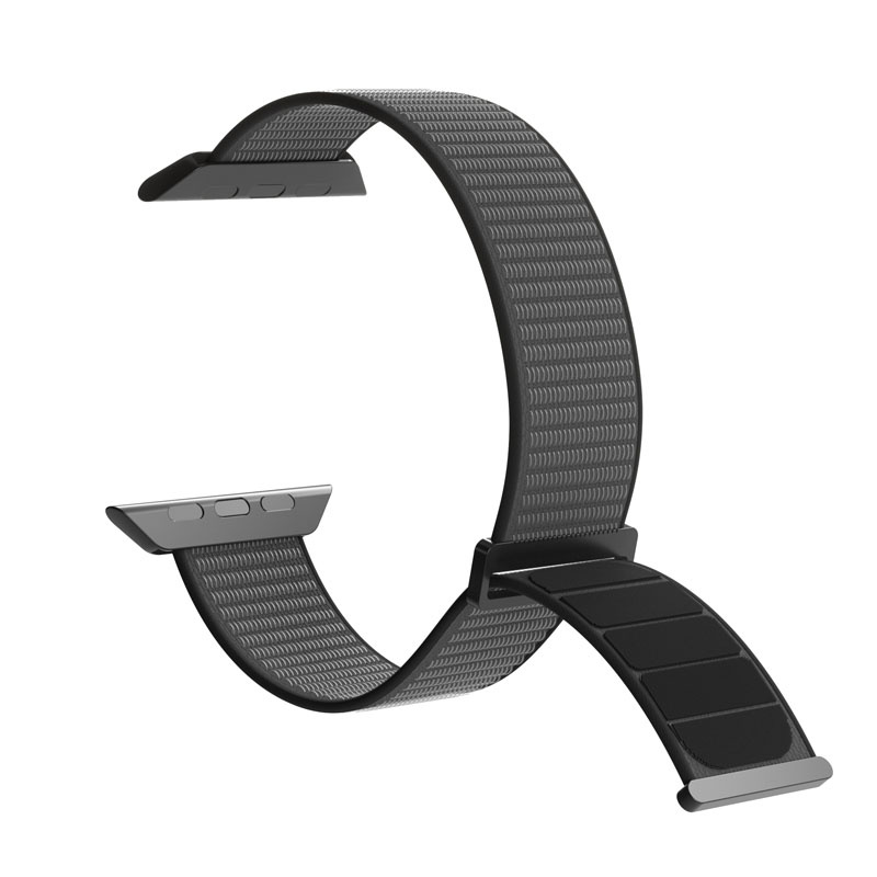 Puro nylon sportband PUR643 voor Apple Watch 40/41/42 mm, zwart
