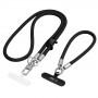 Tech-Protect C10S Rope crossbody- en polsriemset voor telefoon, zwart/titanium