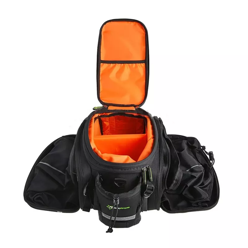 Rockbros A6-6 fietstrunk tas, 35 l, met uitklapbare vakken, zwart