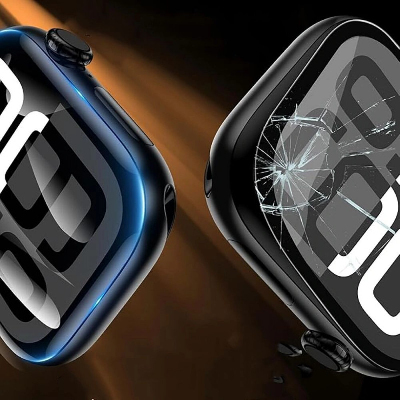 Tech-Protect Easy Set Flex+ hybrideglas voor Apple Watch 4 / 5 / 6 / SE 1 / 2 / 3 44 mm, zwart (3 stuks)