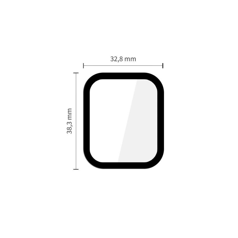 Tech-Protect Glass Flex+ hybride glas voor Apple Watch 4 / 5 / 6 / SE 1 / 2 / 3 40 mm, zwart (2 st.)