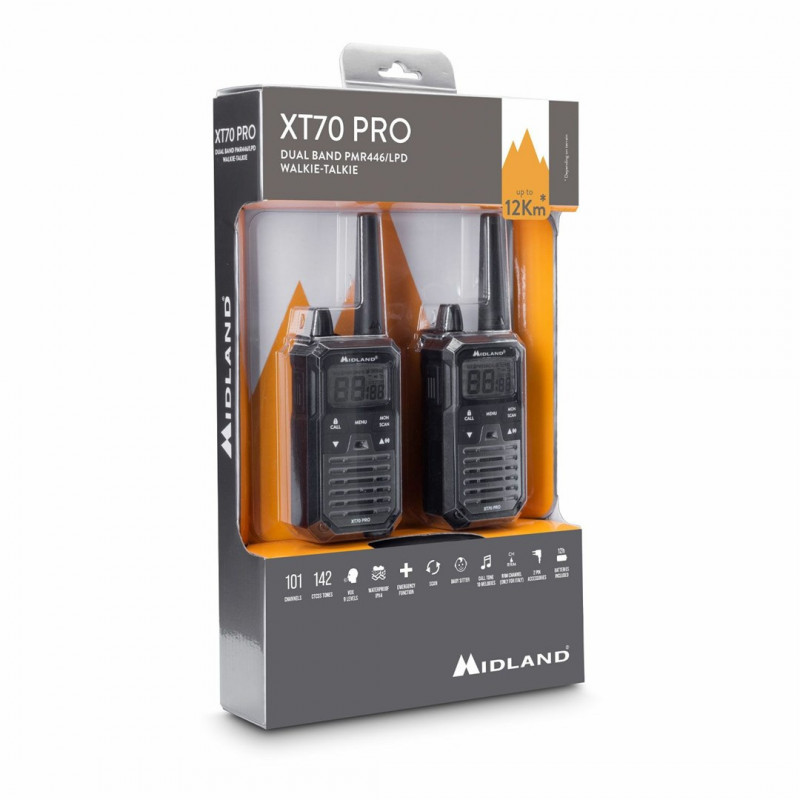 Midland XT70 Pro Duo portofoon, zwart