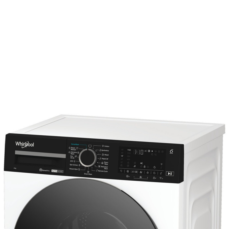 Whirlpool WPM 87W ADS EE voorladende wasmachine, 8 kg, 1400 RPM, wit