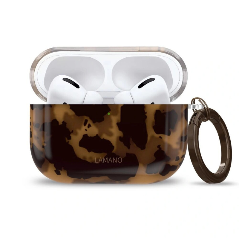 Tech-Protect Lamano-hoesje voor Apple AirPods Pro 3, zwart en bruin