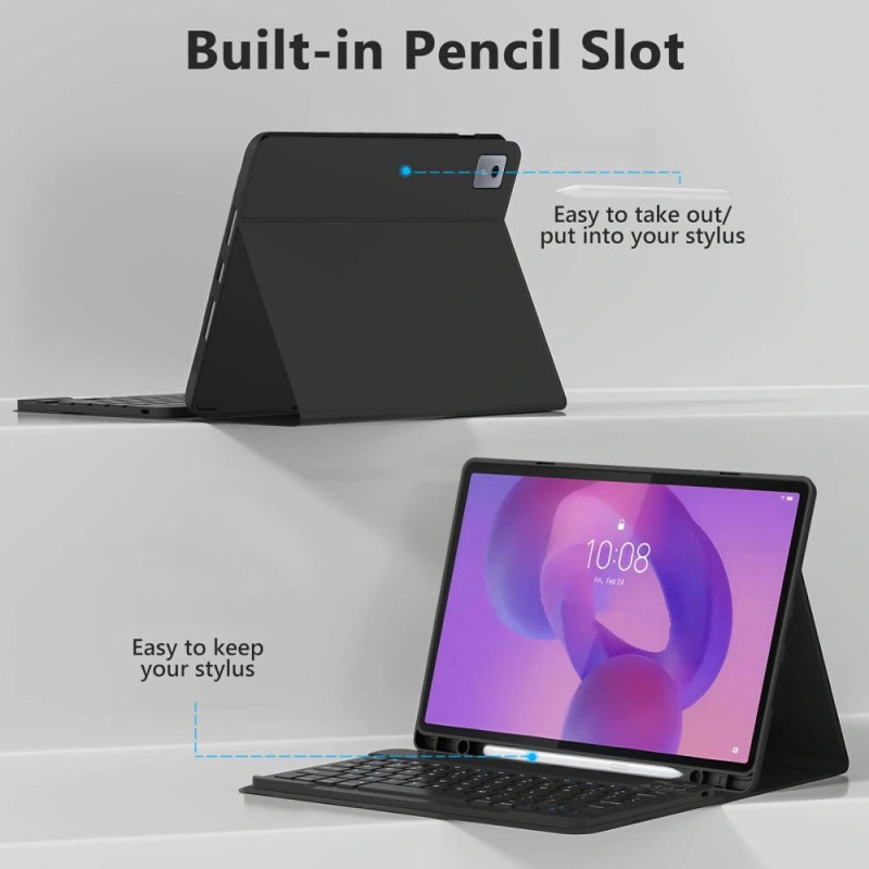 Tech-Protect SmartCase Pen + Toetsenbord voor Lenovo Idea Tab Plus 12.1 (TB-361), Zwart
