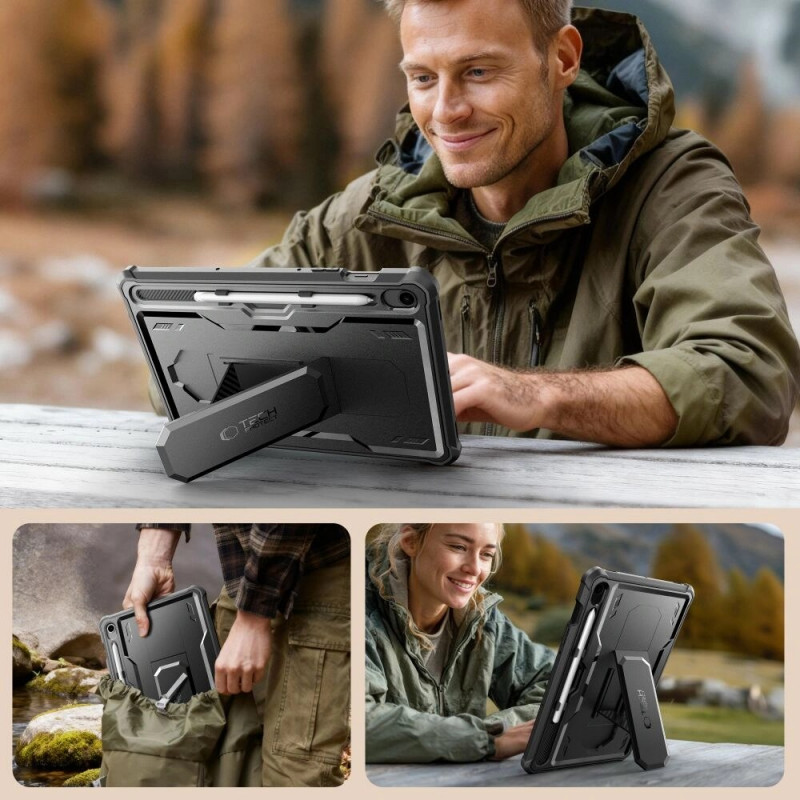 Tech-Protect Kevlar Pro-tablethoes voor Samsung Galaxy Tab S9 11.0 / S10 FE / S10 Lite 10.9 (X710 / X716B / X520 / X526 / X400 / X406B), zwart