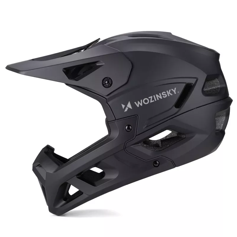 Wozinsky full-face fietshelm met afneembaar vizier, 60-62 cm, zwart