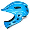 Wozinsky kinderfietshelm full face met USB-achterlicht, maat S (52-56 cm), blauw