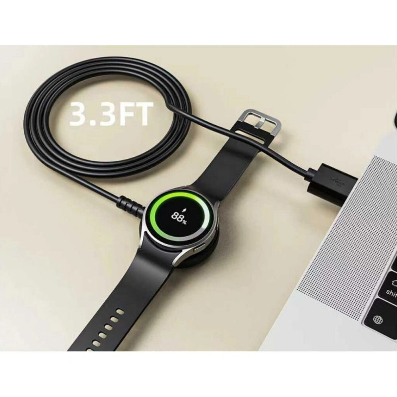 Tech-Protect MC03 UltraBoost magnetische oplaadkabel USB-A 100 cm voor Samsung Galaxy Watch, zwart