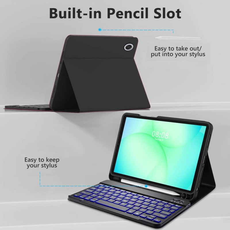 Tech-Protect SmartCase Pen + Toetsenbord voor Samsung Galaxy Tab A9+ / A11+ 11.0 (X210 / X215 / X216 / X230 / X235 / X236), Zwart