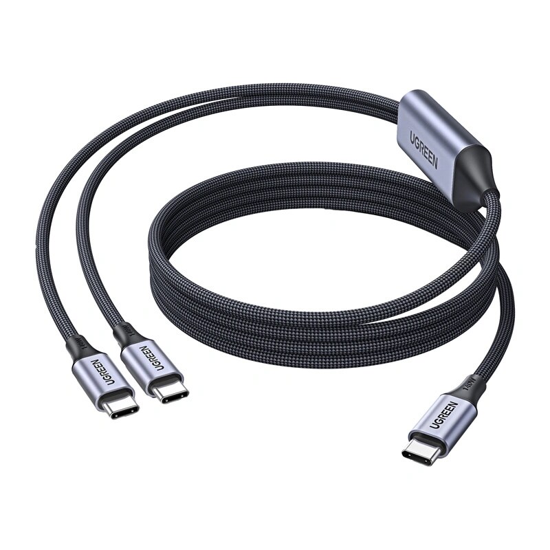 UGREEN L533 2in1 USB-C-kabel, USB-C naar 2x USB-C PD 140W, 2 m, zwart